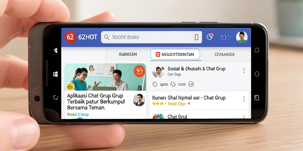 Tampilan antarmuka 62HOT yang intuitif untuk Chat Grup.