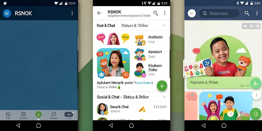 Tampilan antarmuka RSNOK yang menarik dan interaktif untuk Status & Stiker.