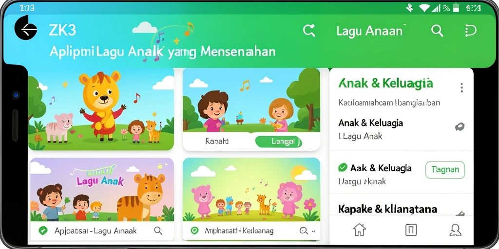 Antarmuka ZK3 yang ceria dan menarik untuk anak-anak.